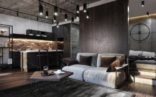 Polilei nella sala stile Tavan: tavan e visula, dirigili tu stesso, nell'interno, nero nella sala