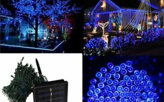 Pregled su una ghirlanda con energia solare per un chicco di grandine e all'aperto