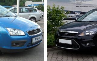 Smyana on kasata svetlina on Ford Focus 2: restyling and dorestil