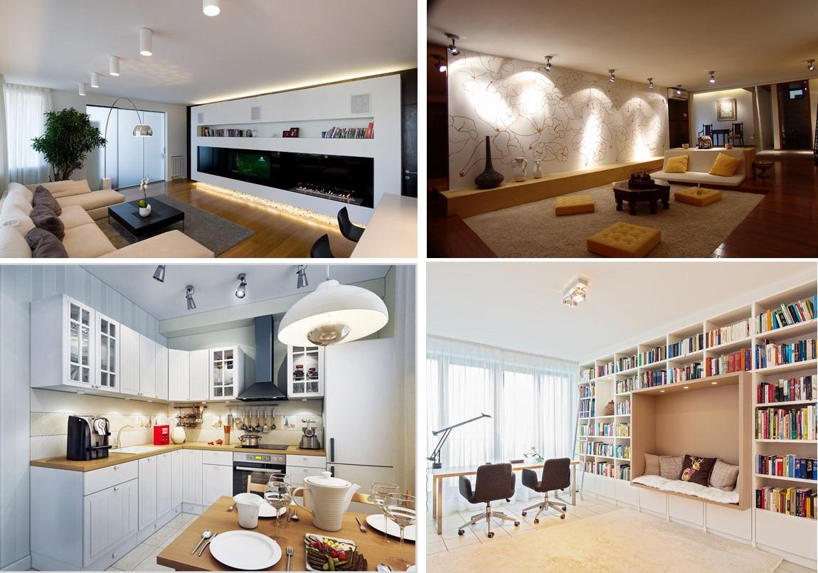 Strisciato sui faretti del focolare per l'illuminazione e l'illuminazione posteriore