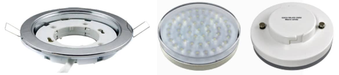 Illuminatore graduato modello gx53 e relativa lampada LED