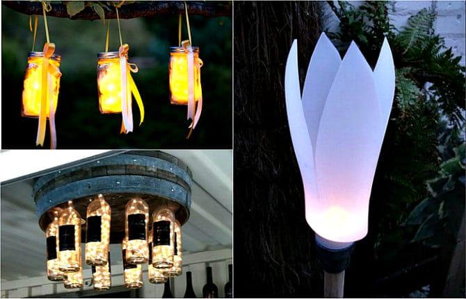  gradinski lampi da materiale di scarto