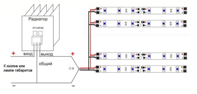 trên dải đèn LED