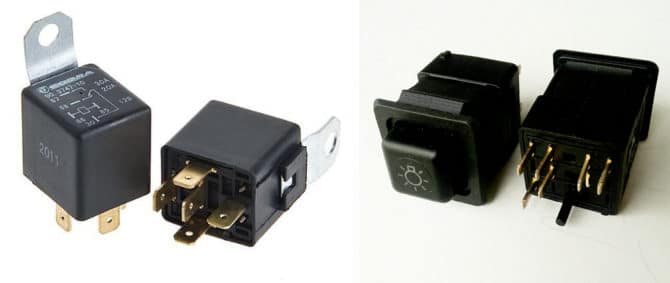 Rơle và nút điều khiển