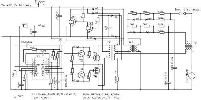 带氙气的 zapalvan 框图