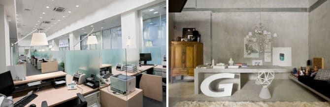 lampi in stile hi-tech e sala tavansko