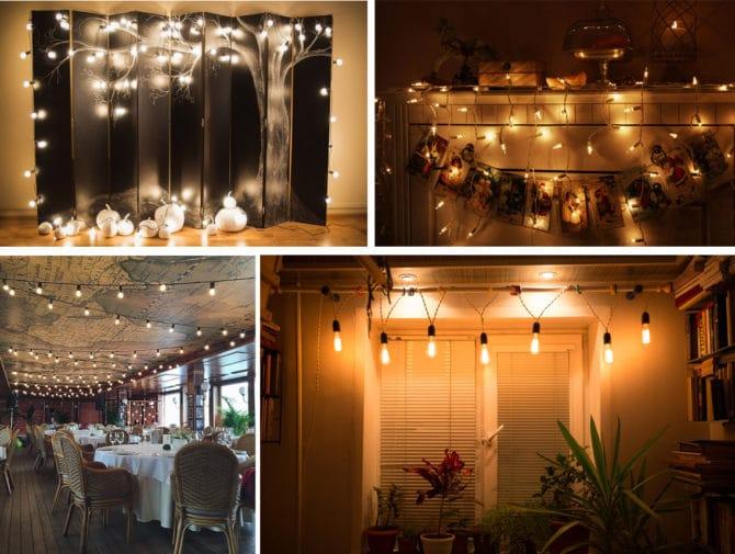 Ghirlande retrò all'interno