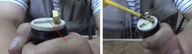 墨盒中央触点上的 Potvane