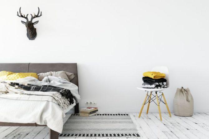 camera da letto in stile scandinavo