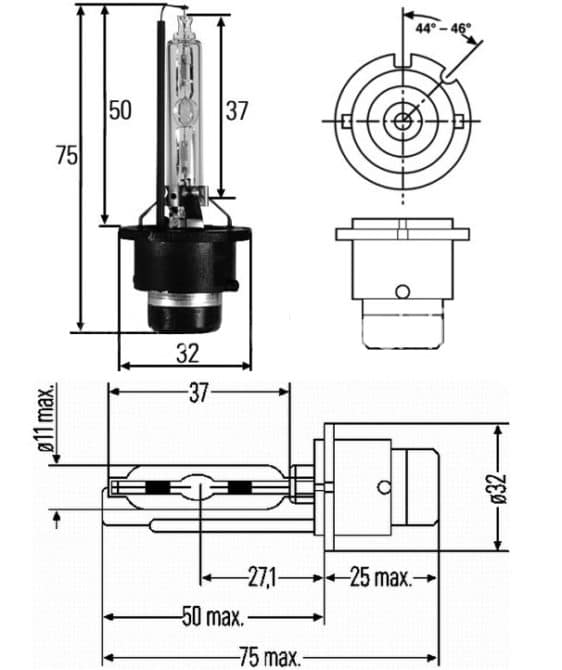 Dimensione per lampata D1S