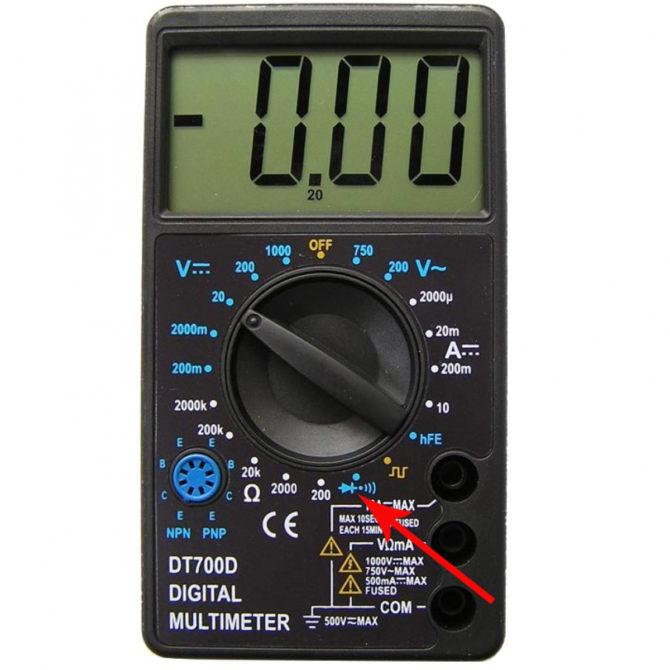 modalità test diodi