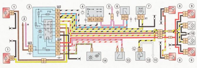 schema per l'illuminazione VAZ 2112