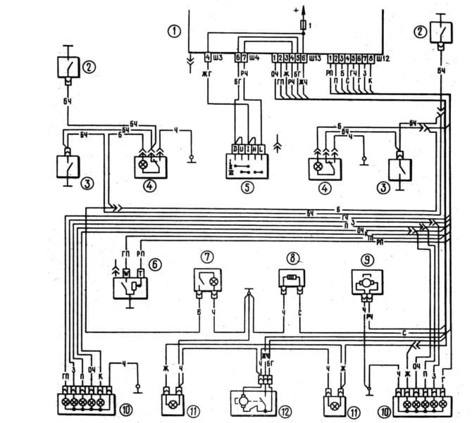 schema elettrico della linea luce