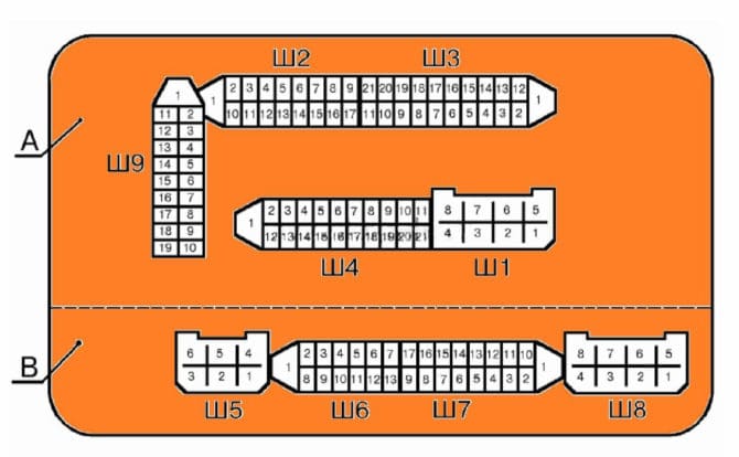 bản vẽ để gắn khối VAZ 2114