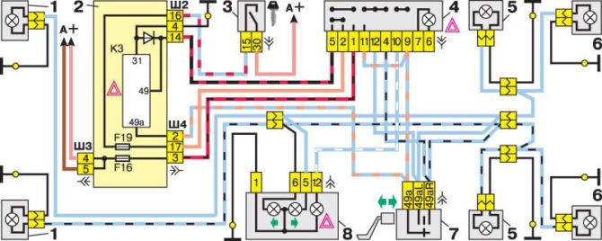 Veriga per lampeggiatore VAZ 2112