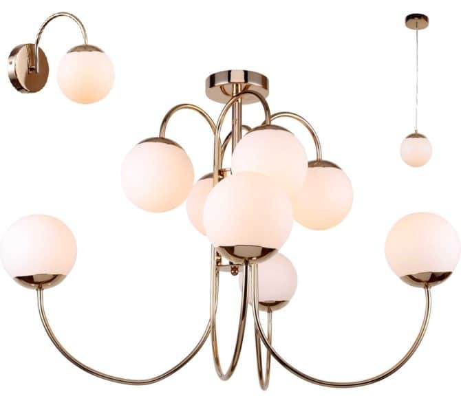 Izbor su tavanni lampi e polylei nella camera da letto in stile Liberty