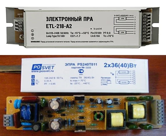 Il dispositivo e il principio per l'azione sul reattore per lampade fluorescenti