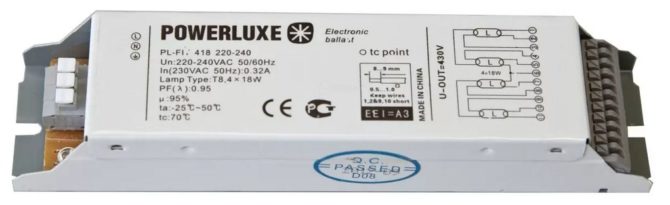 Il dispositivo e il principio per l'azione sul reattore per lampade fluorescenti